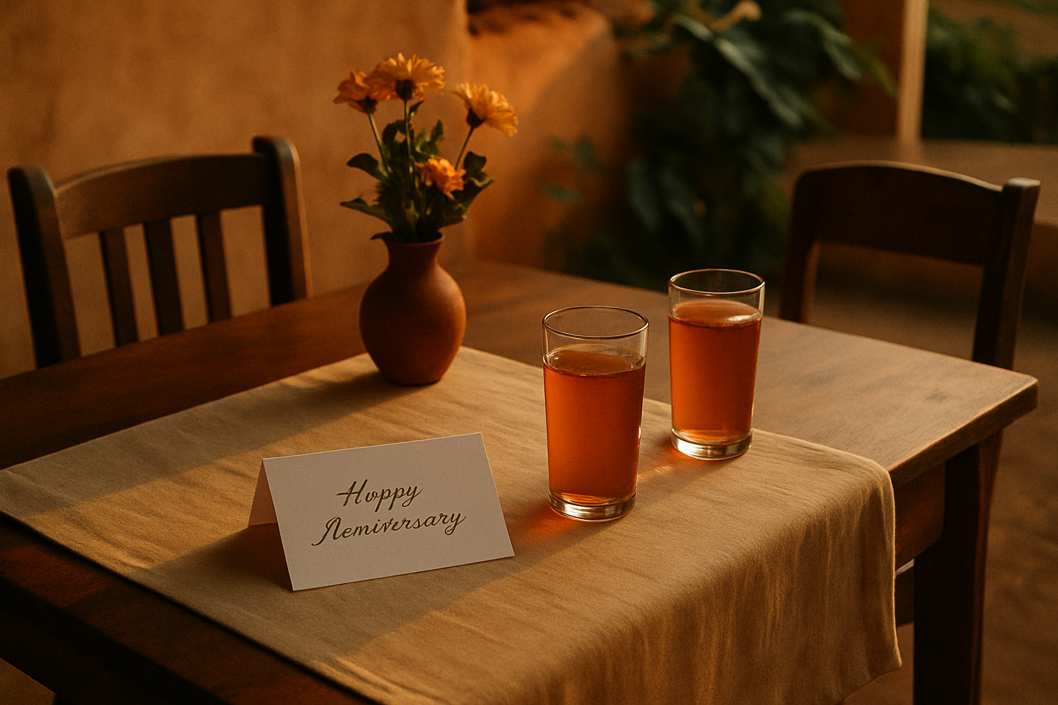Thoughtfully arranged anniversary table for a special date in Abura Dunkwa