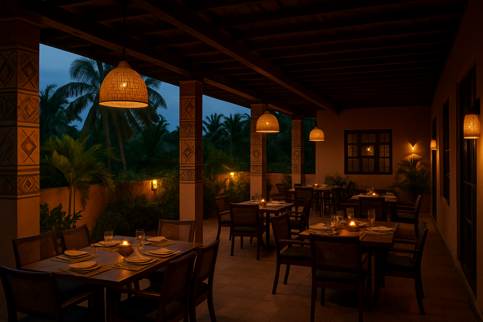 Stylish evening dining atmosphere in Dodowa, Greater Accra
