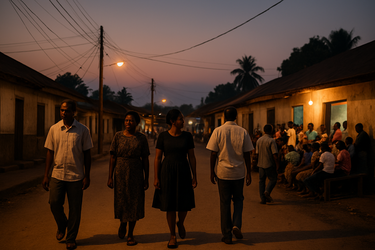 Evening community life in Mampong Akuapem, Eastern Region