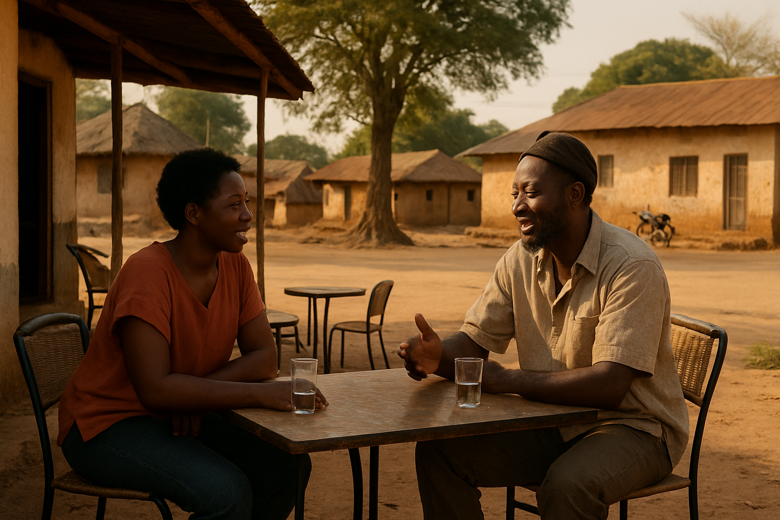 Adults enjoying a respectful conversation during a short-stay date in Sampa