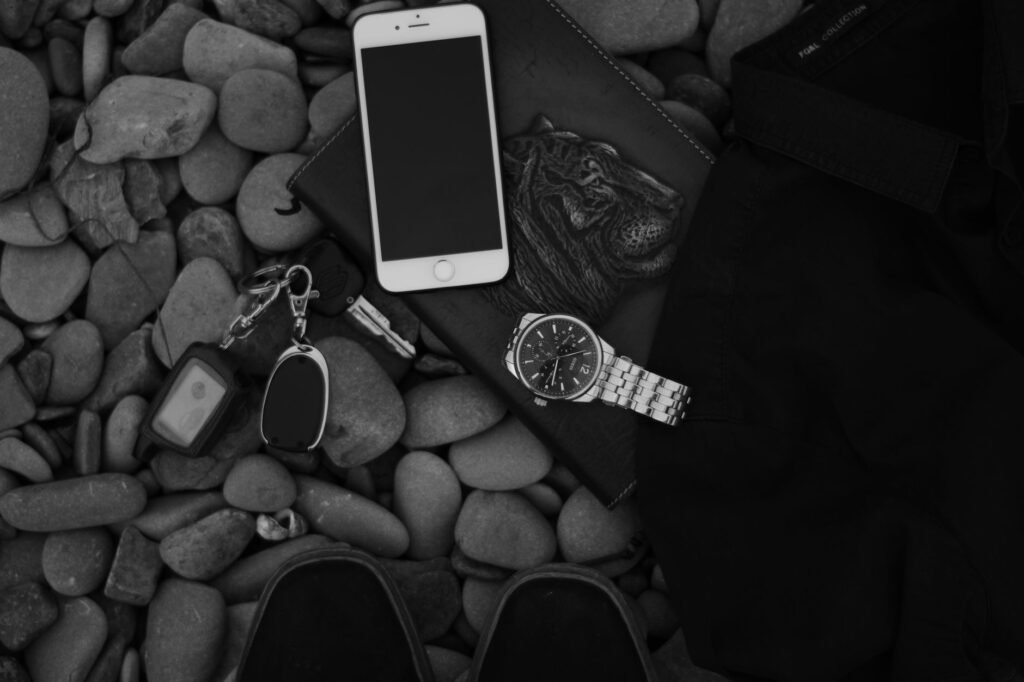 Phone and keys prepared for a planned evening