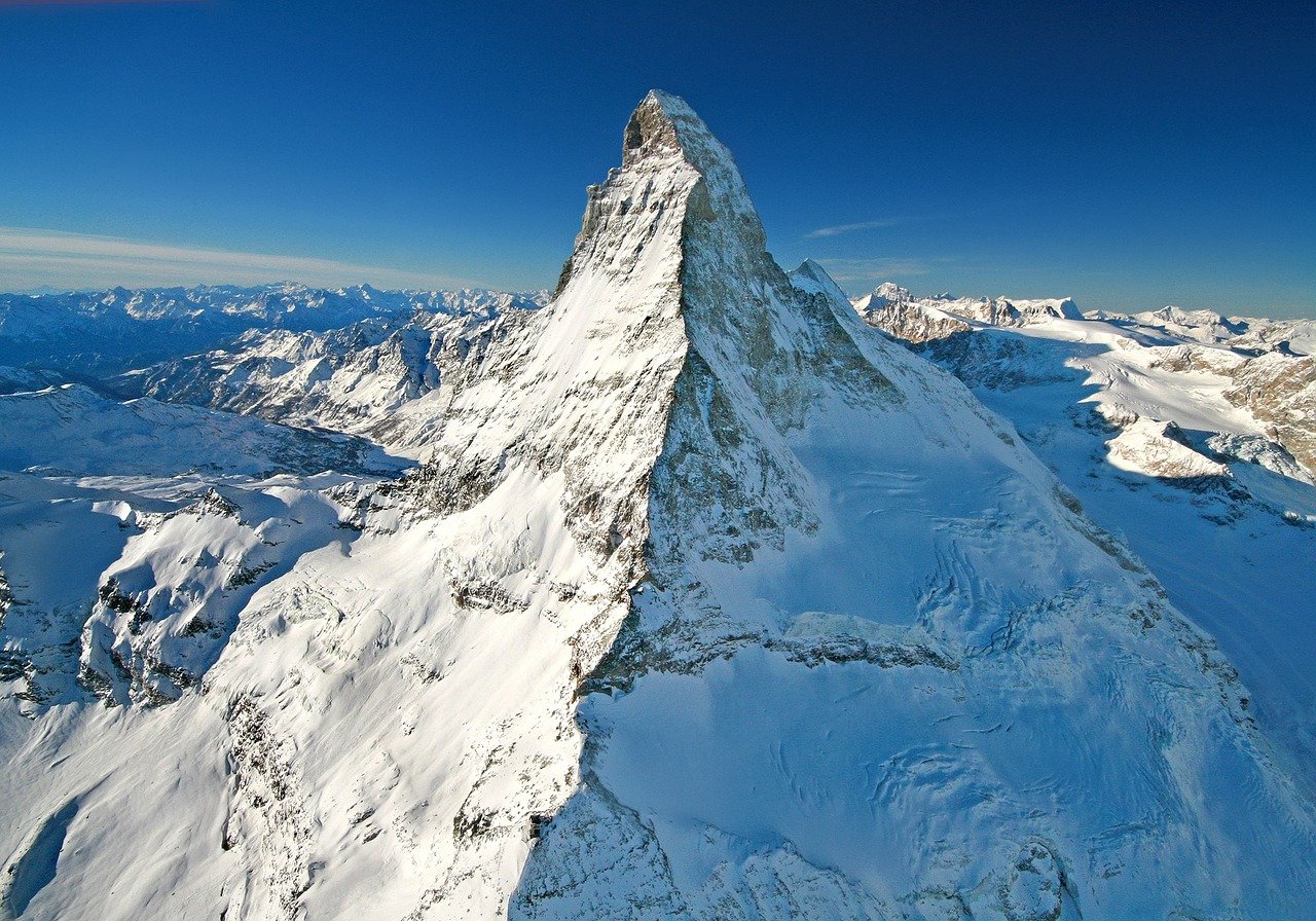matterhorn, summit, mountains, snow, winter, landscape, nature, ice, cold, peak, mountain landscape, winter landscape, alps,