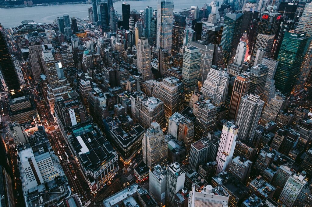 architecture, buildings, infrastructure, city, skyline, tower, rooftop