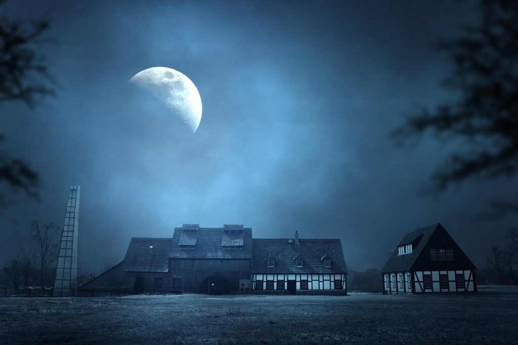 night, moon, old elisabeth, houses, historical, saxony, architecture, middle ages, museum, places of interest, germany, build