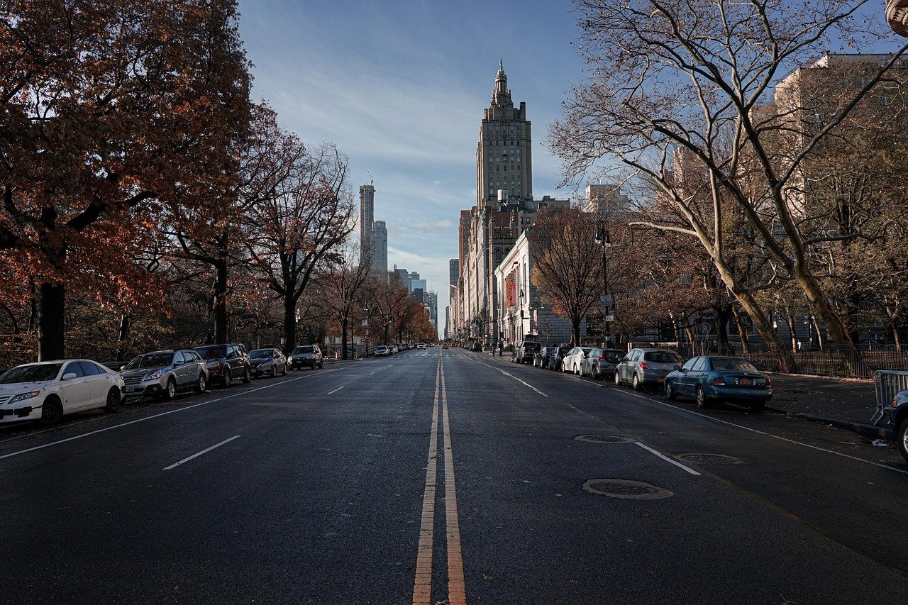 buildings, road, street, park, skyscraper, city, manhattan, usa, central, urban, america, cityscape, nyc, architecture, trave