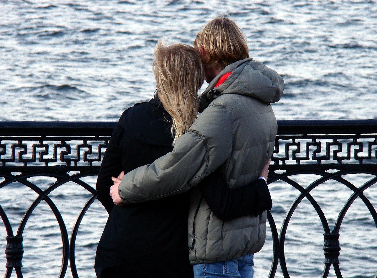 couple, love, dating, sweethearts, lovers, relationship, affection, romantic, hug, waterfront, couple, couple, couple, love,