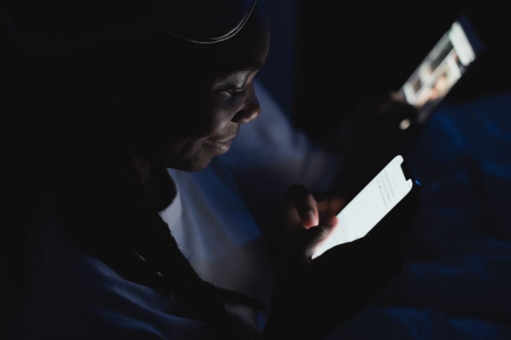 Visitor reviewing a companionship profile on a smartphone