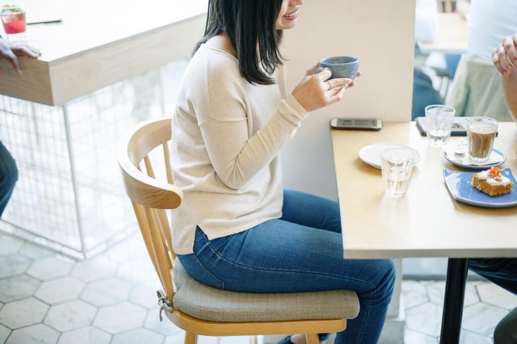 people, woman, date, coffee, nature, breakfast, restaurant, water