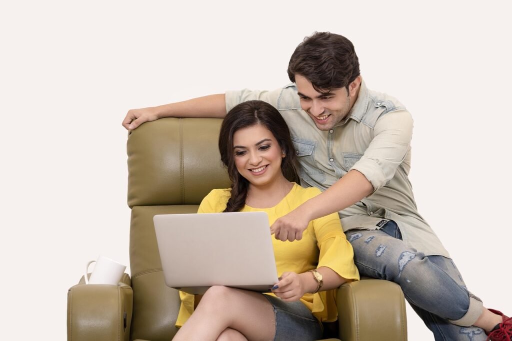 girl, boy, dating, cafe, couple, cute, laptop, together, friends, love, happiness, coffee, couch, sofa, time, chatting, fun,