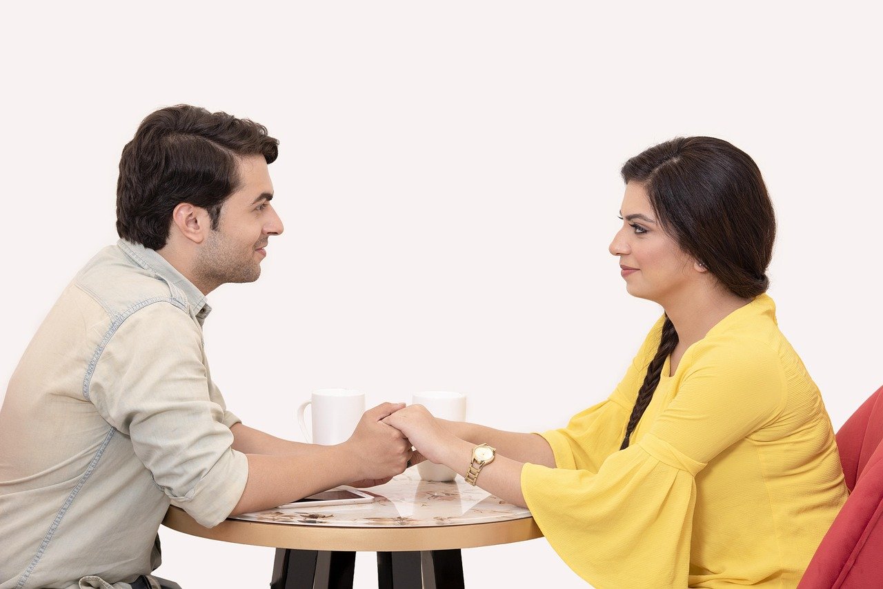 girl, boy, dating, cafe, couple, cute, young, together, friends, love, happiness, coffee, table, sitting, chatting, fun, love