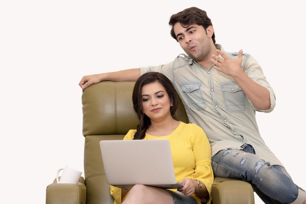 girl, boy, dating, cafe, couple, cute, laptop, together, friends, love, happiness, coffee, couch, sofa, time, chatting, fun,