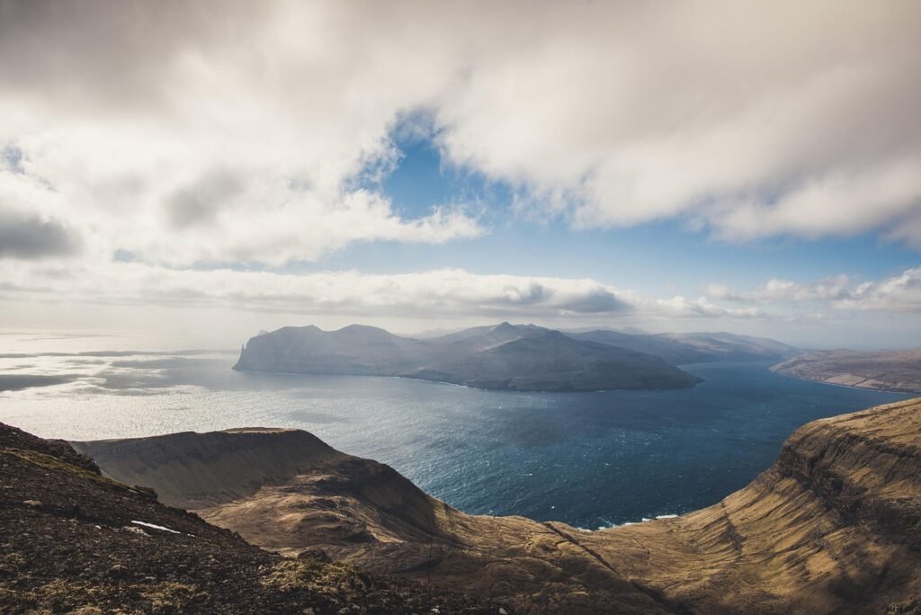 sea, ocean, beach, faroe islands, nature, clouds, travel, rocks, landscape