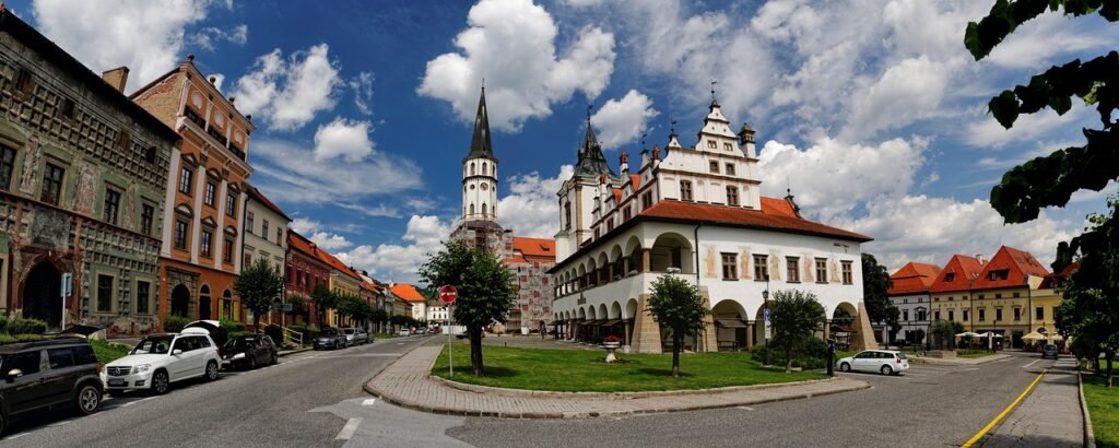 levoka, slovakia, city, culture, architecture, travel, building, road, street scene, outlook