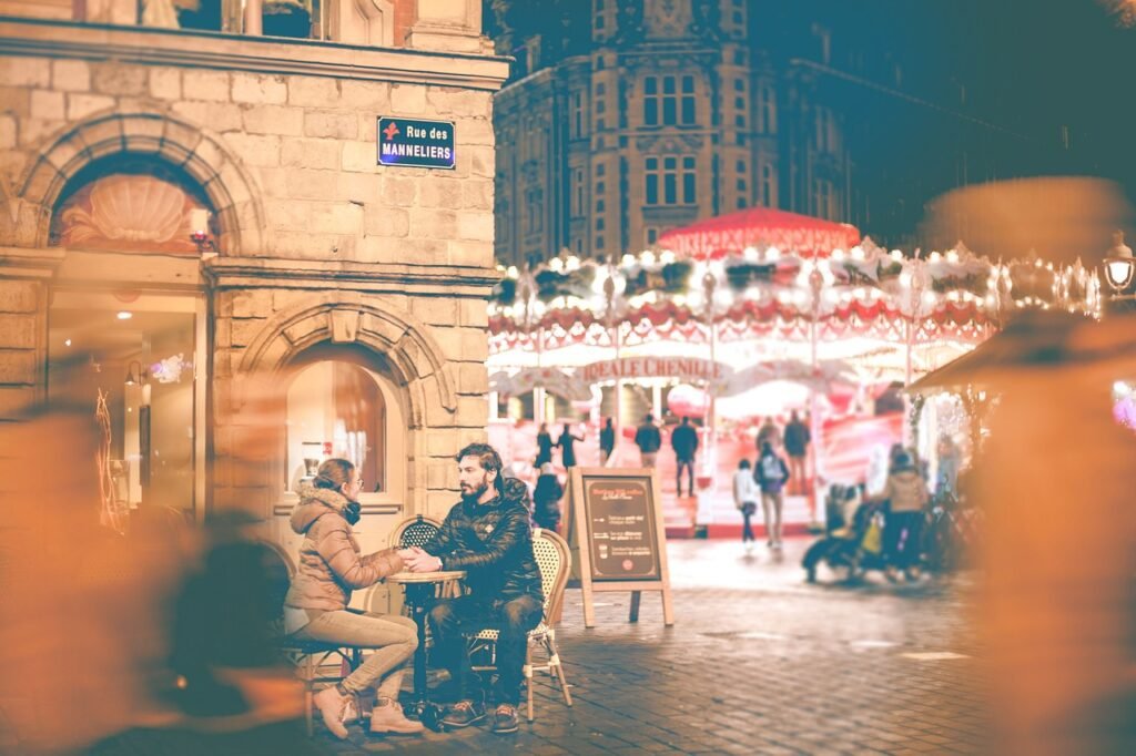 people, man, woman, date, restaurant, love, couple, intimate, dark, night, carnival, urban, city, people, intimate, intimate,