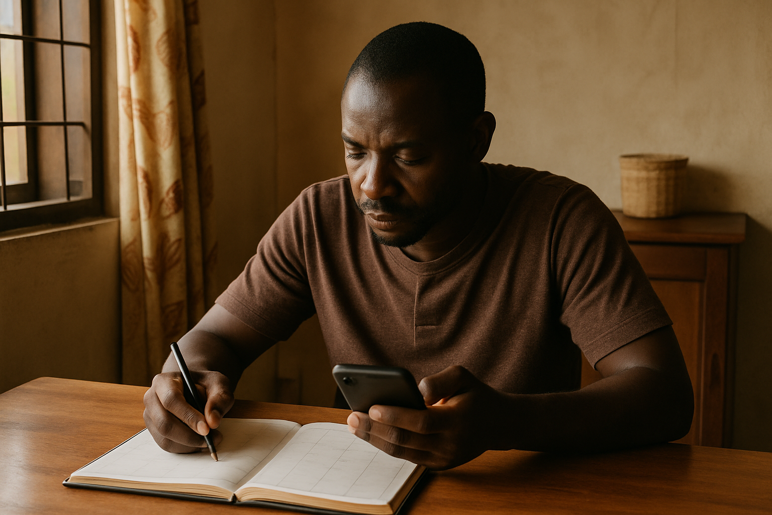 Adult reviewing appointment details and boundaries on a phone in Anloga