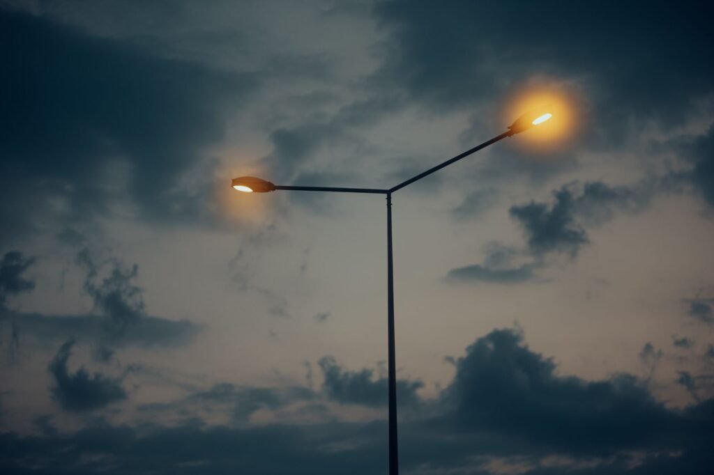 Evening street scene in a Ghanaian town