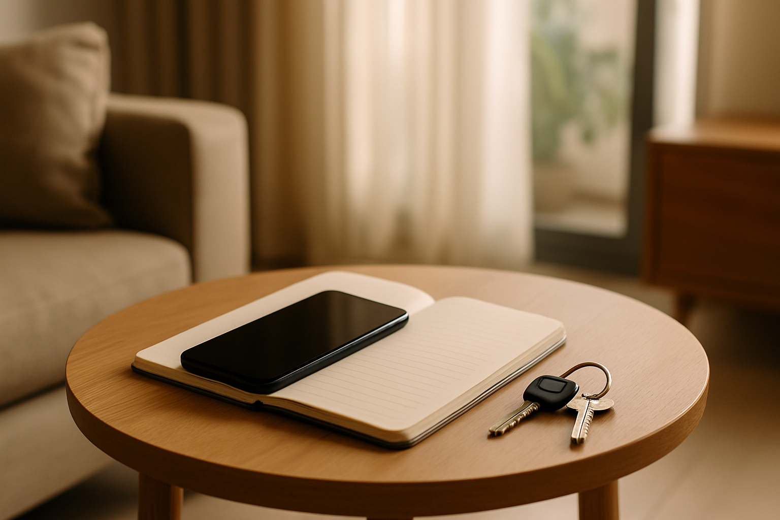 Phone and notebook prepared for discreet appointment planning in Lapaz