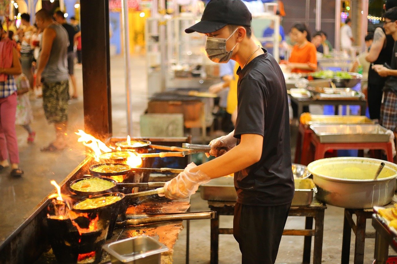 cooking, fire, southeast asia, vietnam, da nang, night market, grill, food, chef, street food, night market, night market, st
