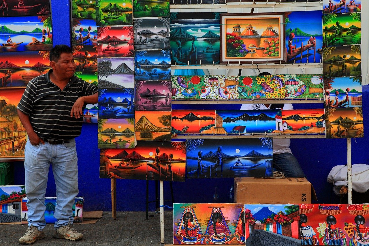 guatemala, latin america, market, painting, auction, art, street, guatemala, guatemala, guatemala, guatemala, latin america,