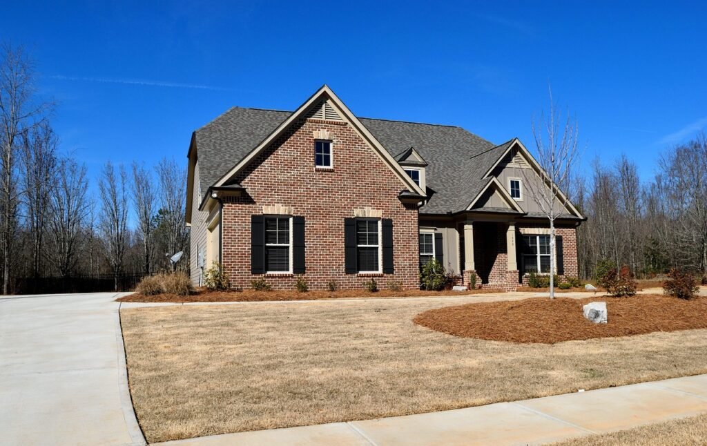 house, wood, family, driveway, architecture, home, building, brick, lawn, outdoors, entrance, yard, luxury, nature, exterior,