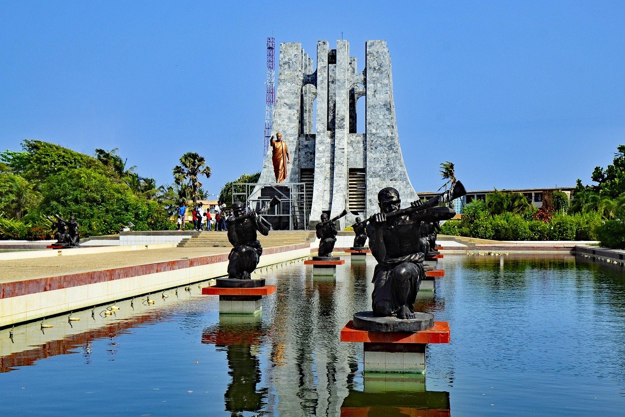 accra, ghana, west africa, africa, monument, amusement park, places of interest, jamestown, kwame nkrumah memorial park, accr
