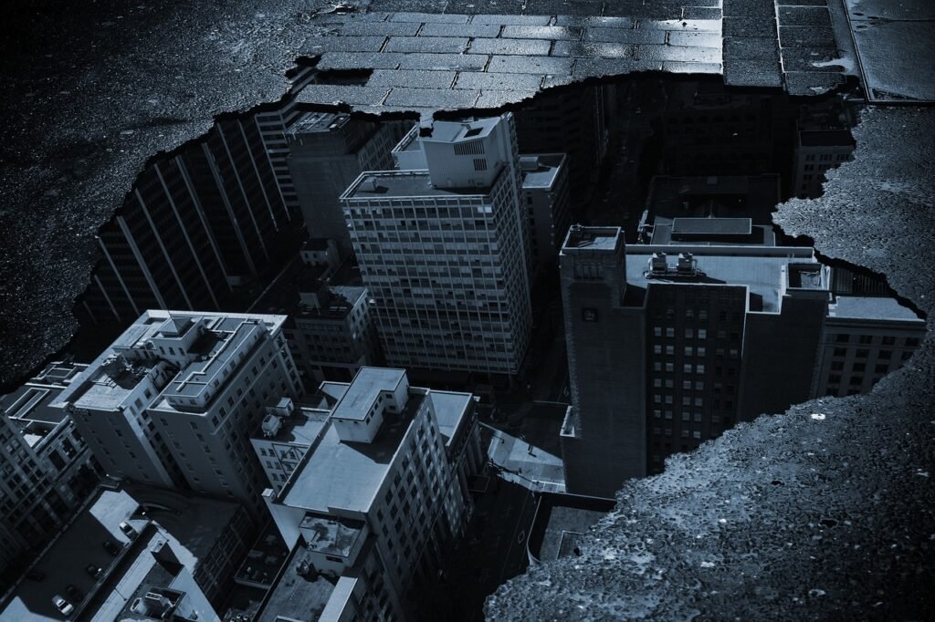 city, street, manipulation, rain, urban, street photography, building, architecture, black-and-white, streetscape, scene, nyc