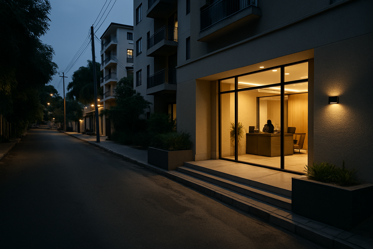 Discreet managed building entrance in Airport Residential, Accra