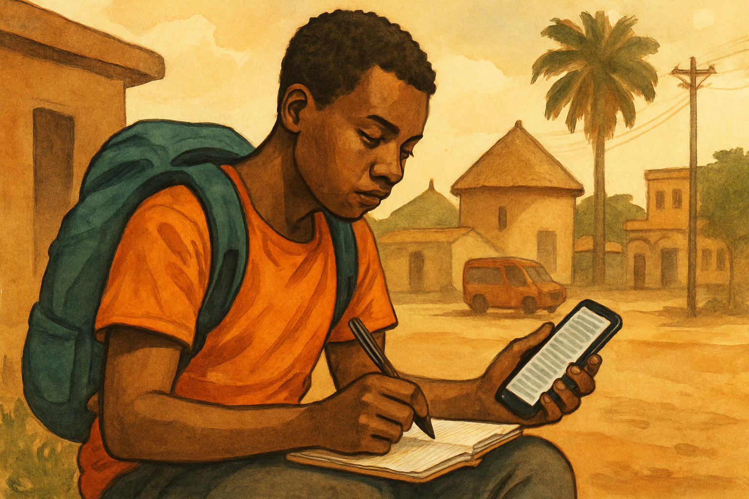 Adult traveller reviewing an escort directory safely in Tamale
