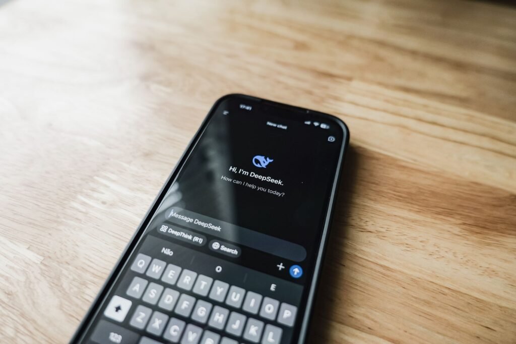 Smartphone on a table in a softly lit room