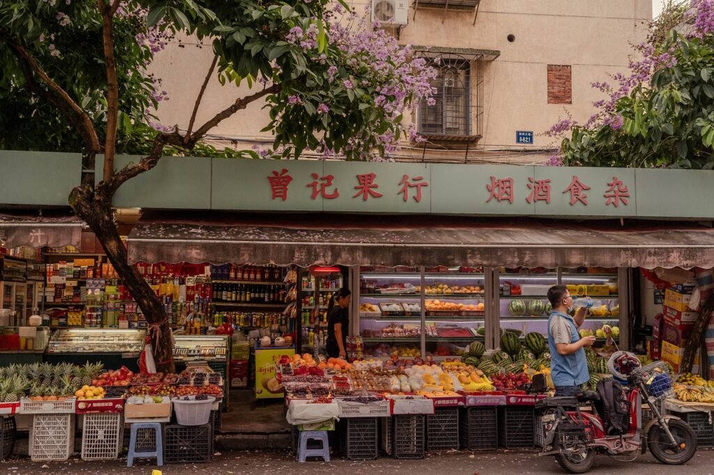 market, twilight, street, vegetables, people, market, market, market, market, market