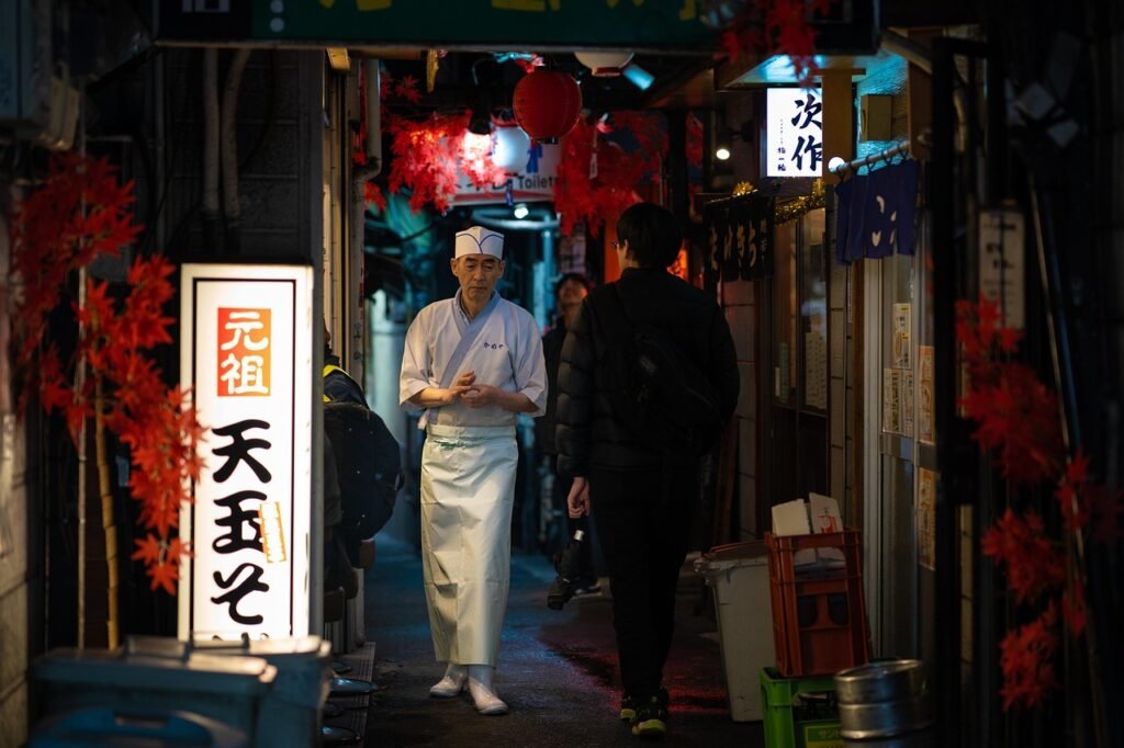 memory, lane, chef, walking, street, japan, night, food, urban, city, life, shinjuku, tokyo, chef, chef, shinjuku, tokyo, tok