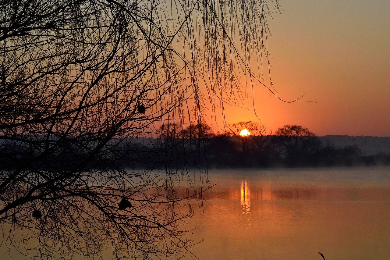 sunrise, marias dam, nature, dam, water, sun, sky, landscape, beautiful, horizon, reflection, scene, dawn, morning, colorful,