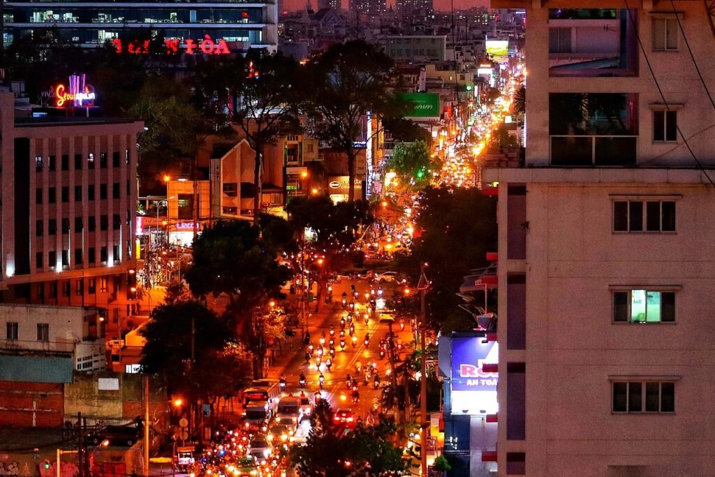 vietnam, saigon, city, nightlife, traffic, scooter, lights, saigon, saigon, saigon, saigon, saigon