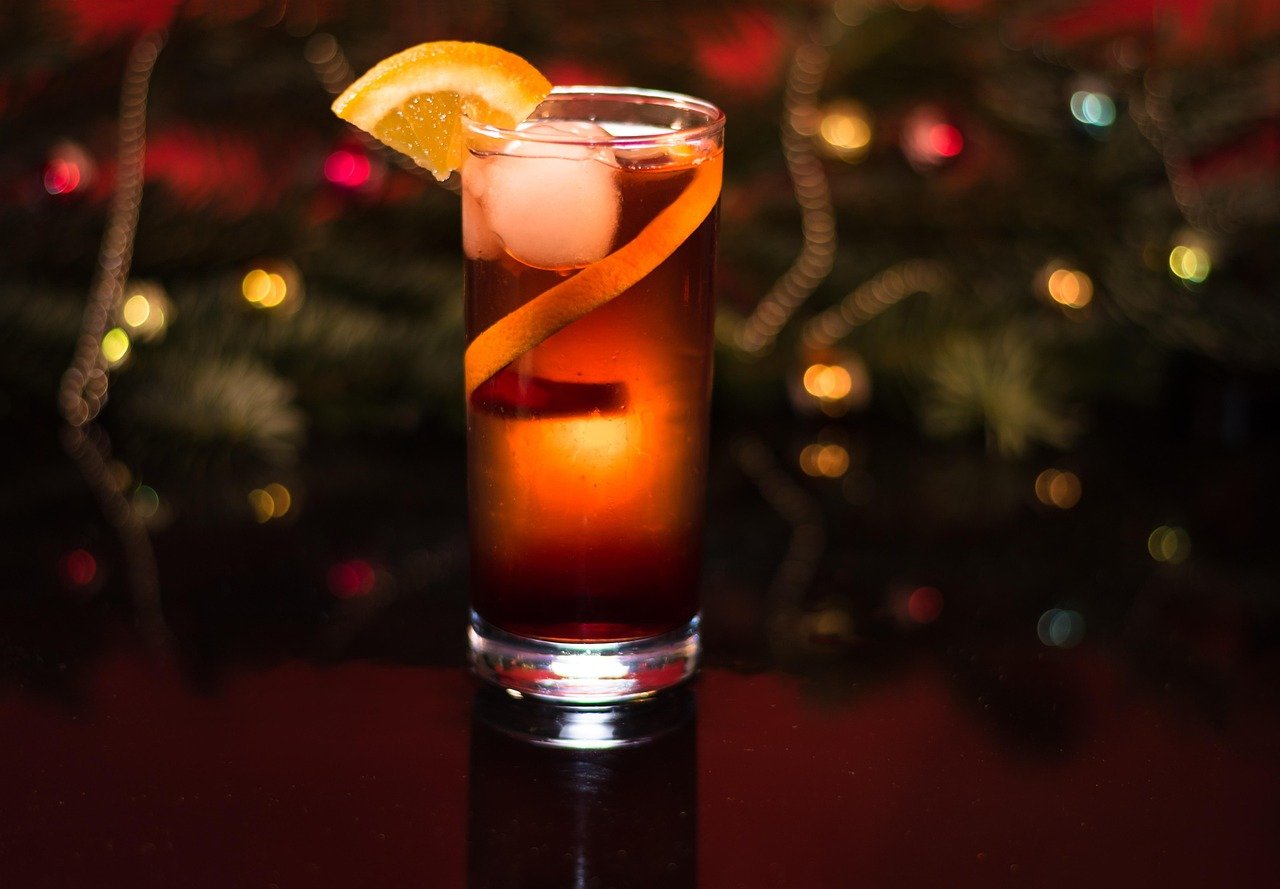 christmas, advent, long drink, alcohol, drink, beverages, bar, cocktail, whiskey, punch, orange, rum, alcoholic, restaurant,
