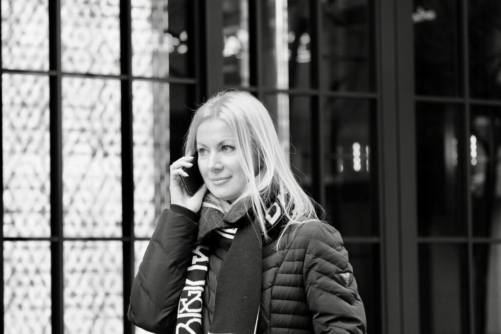 woman, smartphone, street, beauty