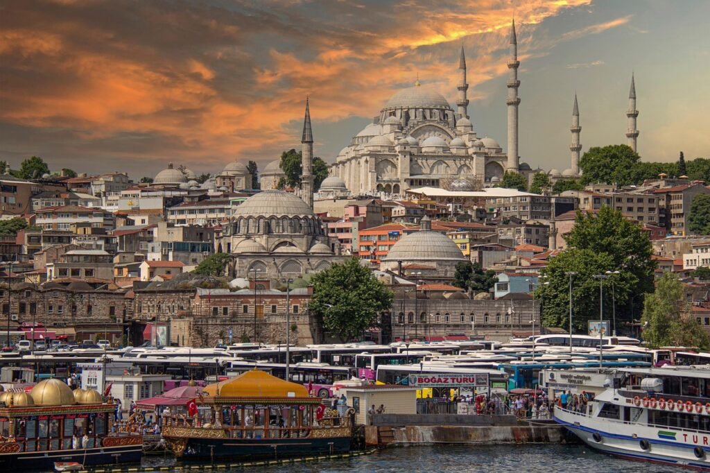 istanbul, turkey, buildings, nature, city, mosque, minarets, cityscape, old city, waterfront, sunset, places of interest, tou