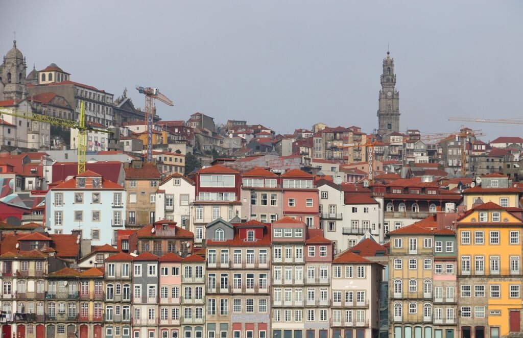 portugal, porto, bridge, building, street scene, house, home, city, facade, skyline