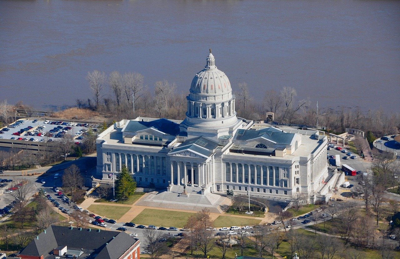 jefferson city, missouri, capitol, river, water, dome, buildings, nature, structures, aerial view, architecture, scenic, outs