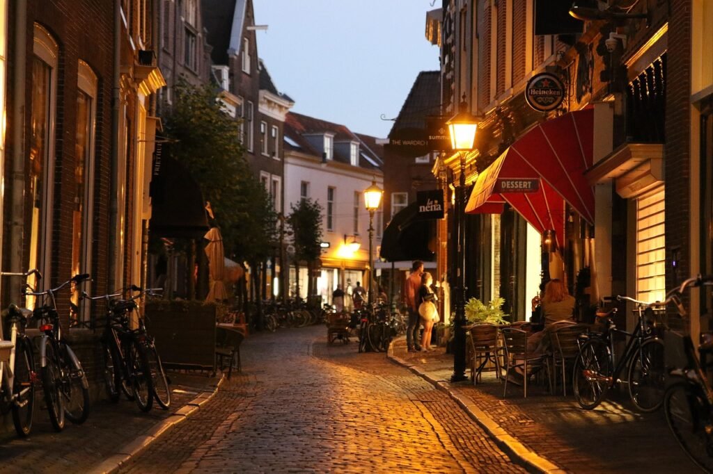 netherlands, city, night, street, evening, landscape, eurosummercontest