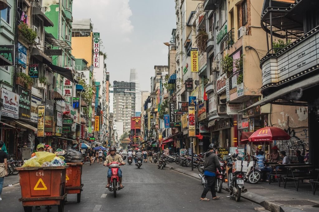 pham ngu lao, vietnam, bike, people, street, road, asia, city, trashcan, motorcycle, vietnam, vietnam, vietnam, vietnam, viet